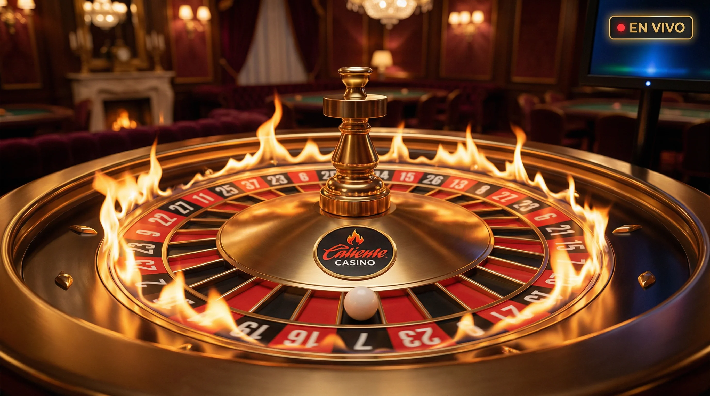 Ruleta en vivo Caliente Casino girando